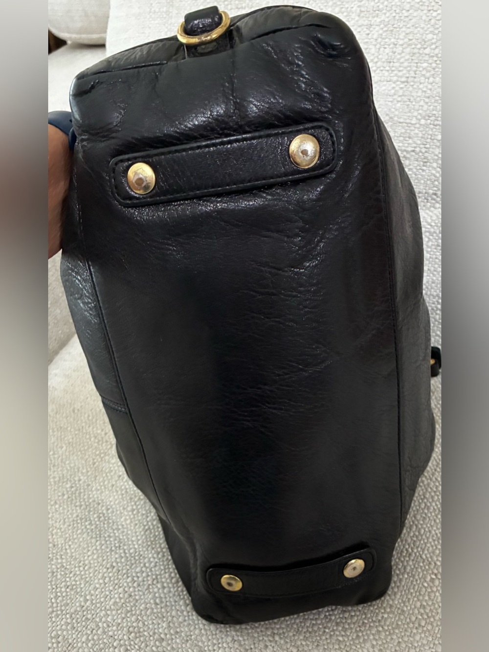 Coach EUC Madison Sabrina Black Leather Shoulder Satchel with Gold Hardware - Picture 10 of 16